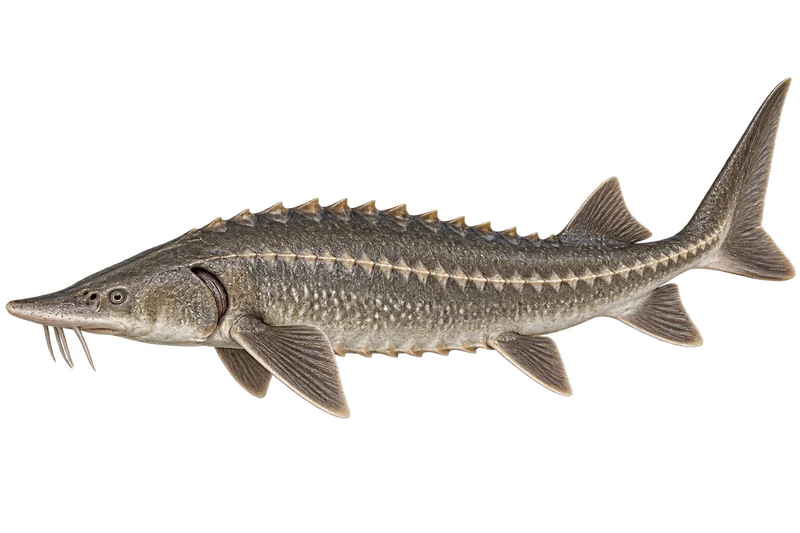 Lake Sturgeon realistic specimen illustration
