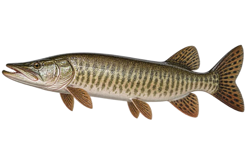 Muskellunge realistic specimen illustration