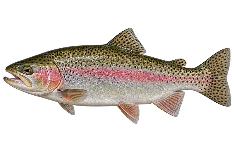 Rainbow Trout realistic specimen illustration
