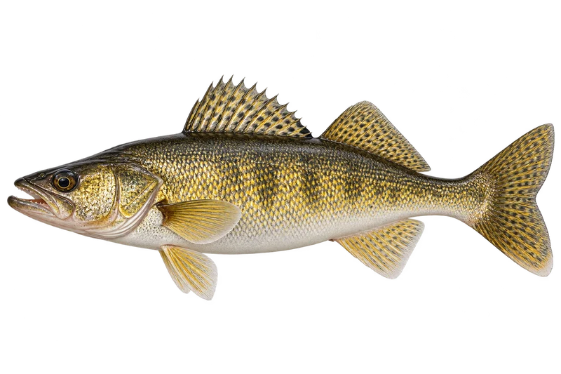 Walleye realistic specimen illustration