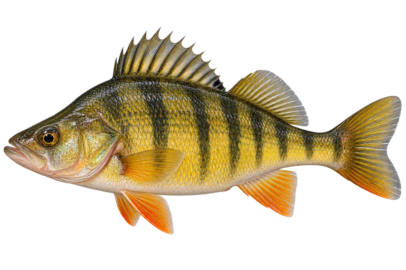 Yellow Perch realistic specimen illustration